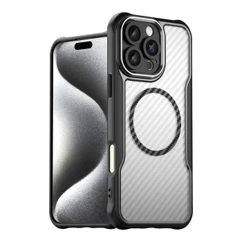 Leading Series MagSafe iPhone 16 Pro Max silikona vāciņš, melns