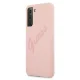 Чехол Guess для Samsung Galaxy S21+ Silicone Vintage Script, розовый