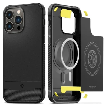 Apple iPhone 14 Pro Max 6.7'' Spigen Rugged Armor Mag Magsafe Case Cover, Black | Чехол Кейс Бампер...