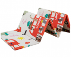 Attīstošs divpusējs rotaļu spēļu putu paklājs bērniem, Pilsēta Mežš 200x180 cm | Double-sided foam play mat pad for children