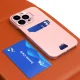 Hurtel Leather Stand Case vāciņš Samsung Galaxy S23+ ar kartes kabatu un statīvu, rozā