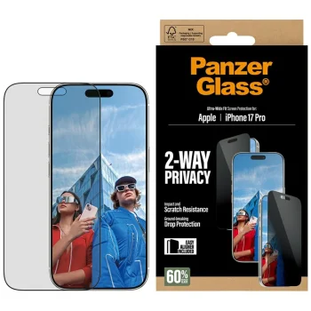 PanzerGlass Ultra-Wide Fit EasyAligner privātuma aizsargstikls iPhone 17 Pro