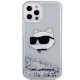 Apple iPhone 12 / 12 Pro 6.1\" Karl Lagerfeld Glitter Choupette Head Case Cover (KLHCP12MLNHCCS), Silver