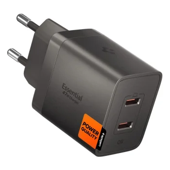 Spigen Essential EE472EU-GAN 2 portu sienas lādētājs 47W, tumši pelēks