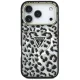 Чехол Guess IML Leopard Glitter Triangle Logo MagSafe для iPhone 17 Pro / 18 Pro, черный