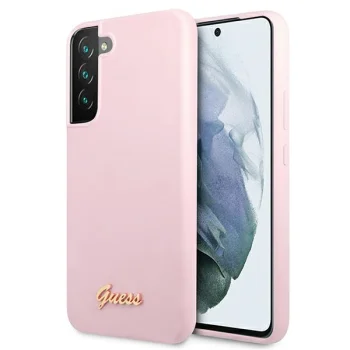 Чехол Guess Silicone Script для Samsung Galaxy S22 Plus, лавандово-розовый