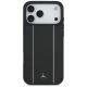 Чехол Mercedes Leather Star Pattern Stripes MagSafe для iPhone 17 Pro Max, Черный