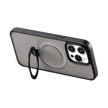 Магнитный чехол Joyroom JR-BP004 для iPhone 15 Pro Max с подставкой, черный