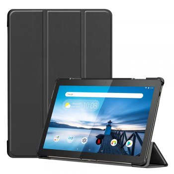 Vāks apvalks pārvalks priekš Lenovo Tab M10 (TB-X605F), melns | Tri-fold Stand Tablet Leather Case