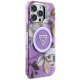 Guess Glitter Flowers Triangle Buttons MagSafe vāciņš ar MagSafe iPhone 16 Pro Max, violets | Phone Case Cover