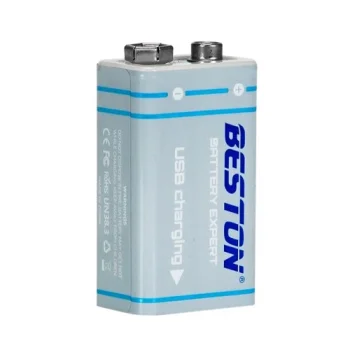 Uzlādējams 9V Li-Ion akumulators 1000mAh ar USB-C ligzdu un kabeli