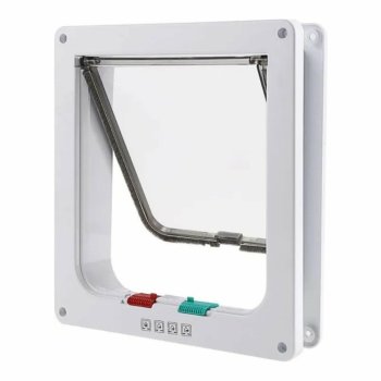 4-Way Locking Pet Door for Cats and Small Dogs, Clear