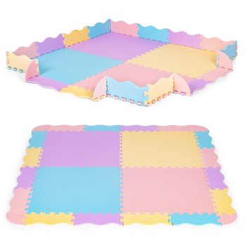 Детский коврик-пазл с бортиками IPLAY 141,5x141,5 см 24 эл. цветной