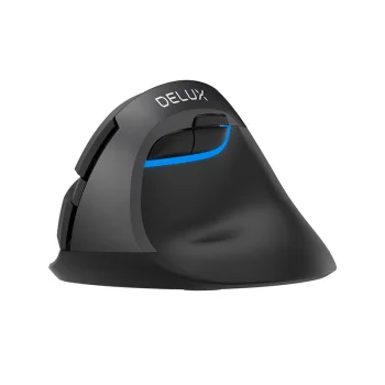 Беспроводная вертикальная мышь Delux M618Mini DB BT+2.4G 2400DPI (черный)