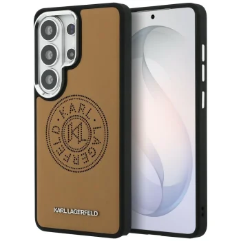 Karl Lagerfeld Perforated KL MagSafe vāciņš priekš Samsung Galaxy S26 Ultra, brūns