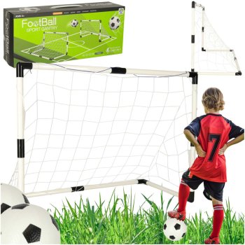 Bērnu futbola vārtu komplekts (2 gab.) ar bumbām un pumpi, 95x48x70 cm
