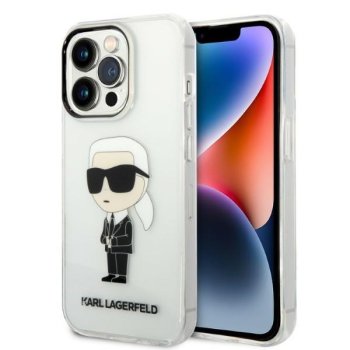 Karl Lagerfeld Ikonik Karl caurspīdīgs vāciņš iPhone 14 Pro