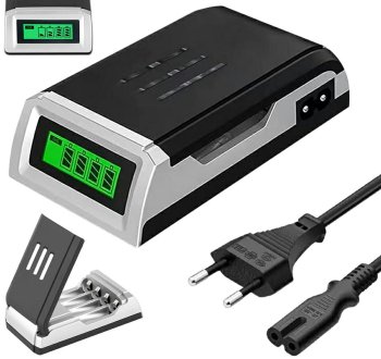 Зарядное устройство для аккумуляторов AA и AAA с LCD дисплеем,...