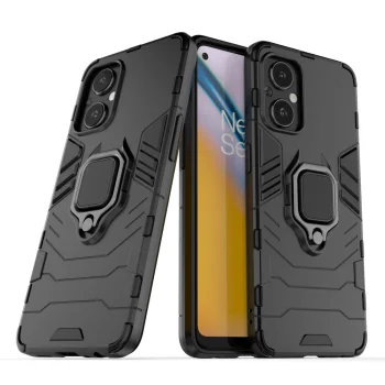 Чехол для OnePlus Nord N20 5G Ring Armor, гибридный с кольцом, черный