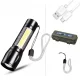 Rechargeable USB Pocket Flashlight, 3 Modes, XPE+COB