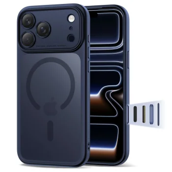 Чехол Tech-Protect Magpeak MagSafe CC для iPhone 17 Pro Max — матовый темно-синий