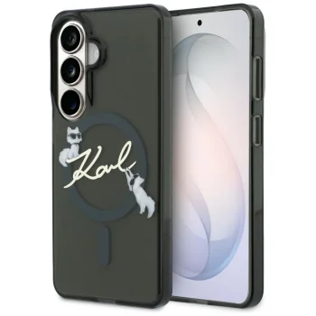 Karl Lagerfeld IML KC Script MagSafe vāciņš Samsung Galaxy S26, melns