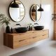 Round LED Bathroom Mirror 80 cm with 3 Color Lights and Dimmable Touch Switch ModernHome