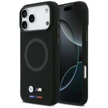 BMW M Silicon Logo MagSafe vāciņš iPhone 17 Pro Max, melns