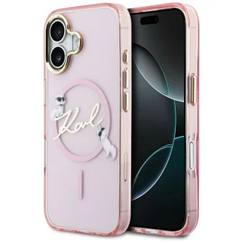 Karl Lagerfeld IML Choupettes Karl Script Logo MagSafe чехол для iPhone 17 – розовый