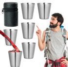 Tūrisma Degvīna Glāzītes Šotu Komplekts 6 gab. + Futrālis, 180 ml | Set of Tourist Shots Glasses