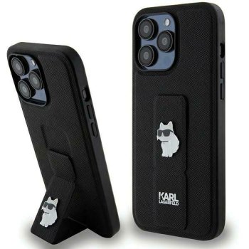 Чехол Karl Lagerfeld для iPhone 13 / 13 Pro Gripstand Saffiano Choupette Pins, черный