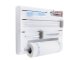 Wall-Mount 5-in-1 Kitchen Paper Towel Holder Plastic Wrap Foil Dispenser Cutter