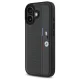 BMW iPhone 16 vāciņš M Perforated Tricolor Detail Line, tumši pelēks