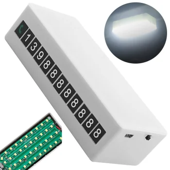 Магнитная LED лампа с номером телефона для автомобиля, белая
