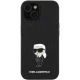 Чехол Karl Lagerfeld для iPhone 15 Glitter Ikonik Logo Metal Pin, черный