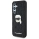 Karl Lagerfeld Leather Monogram Pin Logo Karl Head Case for Samsung Galaxy S25 Black