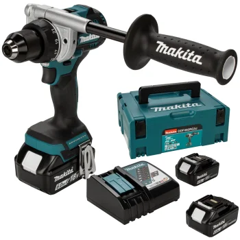 Аккумуляторная дрель-шуруповерт Makita DDF492RG3J, 18 В, 3x 6.0 Ач