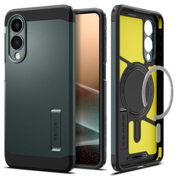 Spigen Tough Armor MagSafe vāciņš Samsung Galaxy S25 Edge Zaļš/Melns