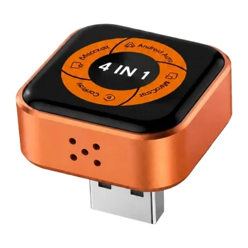 Carlinkit Mini Ultra 6 bezvadu CarPlay un Android Auto adapteris, melns/oranžs