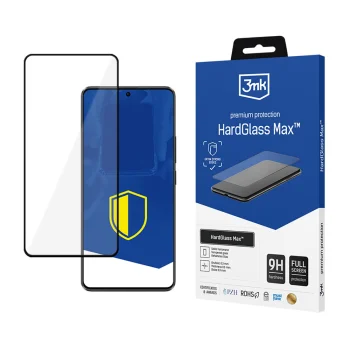 Rūdīts aizsargstikls 3mk HardGlass Max, Xiaomi Poco X6 Pro 5G, 9H, 0.3 mm, melns