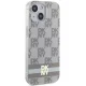DKNY iPhone 15 Plus vāciņš IML Checkered Mono Pattern MagSafe, bēšs