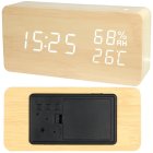 Wooden Digital Alarm Clock with Temperature and Humidity USB