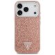 Guess Glitter Triangle Logo MagSafe vāciņš iPhone 17 Pro — rozā | Phone Case Cover