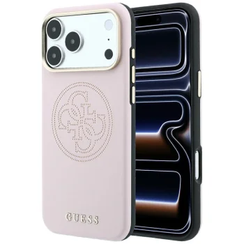 Guess Perforated 4G MagSafe vāciņš priekš iPhone 17 Pro / 18 Pro, rozā
