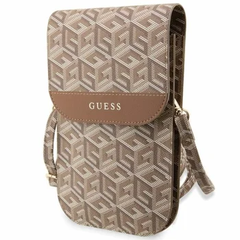 Универсальная сумка для телефона Guess Wallet Gcube Stripe, коричневая