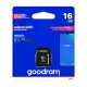 Atmiņas karte GoodRam 16GB microSDHC Class 10 UHS-I ar adapteri, melna