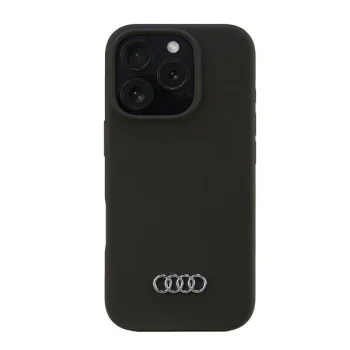 Силиконовый чехол Audi для iPhone 16 Pro, черный