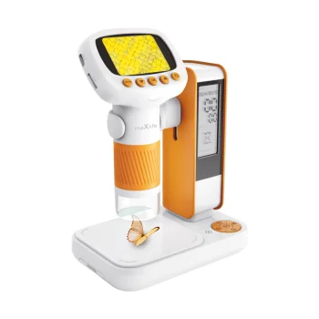 Maxlife digitālais mikroskops MXDM-200 ar statīvu, oranžs