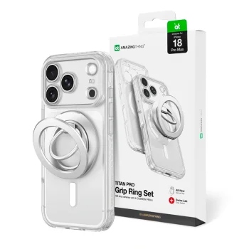 Чехол AmazingThing Titan Pro Lens Ring для iPhone 18 Pro Max с MagSafe и подставкой,...