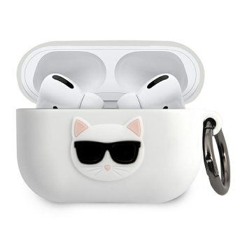 Karl Lagerfeld KLACAPSILCHWH AirPods Pro cover white Silicone Choupette